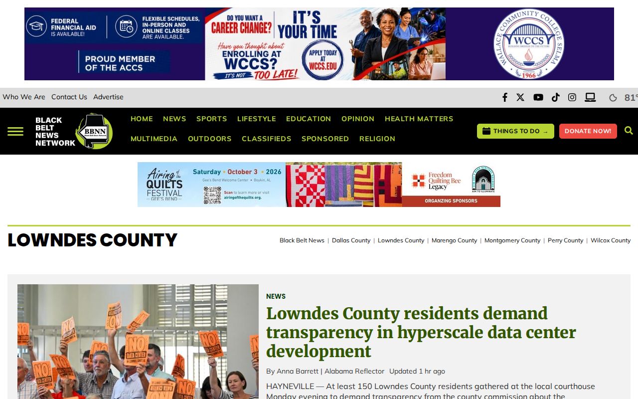 Black Belt News Network Lowndes County arrest and public-safety news index