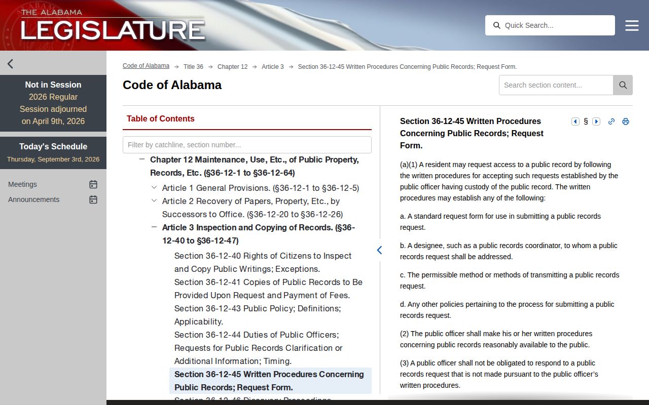 Alabama written records request law for Lowndes County arrest records
